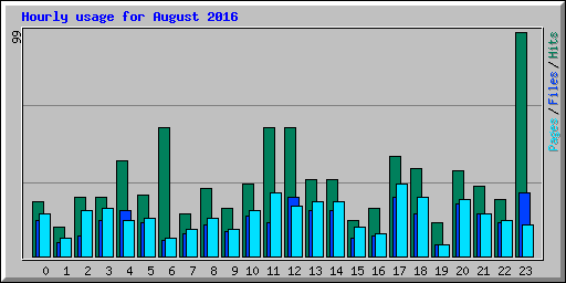 Hourly usage for August 2016