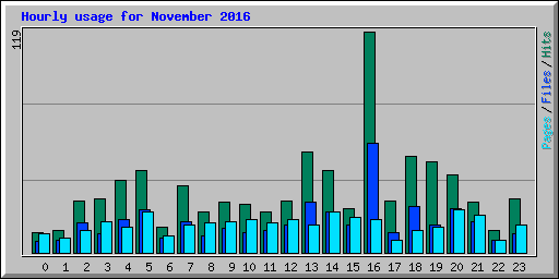Hourly usage for November 2016