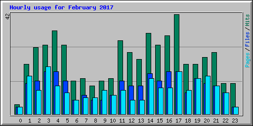 Hourly usage for February 2017