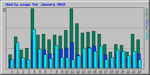 Hourly usage for January 2018