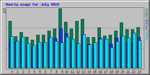 Hourly usage for July 2018
