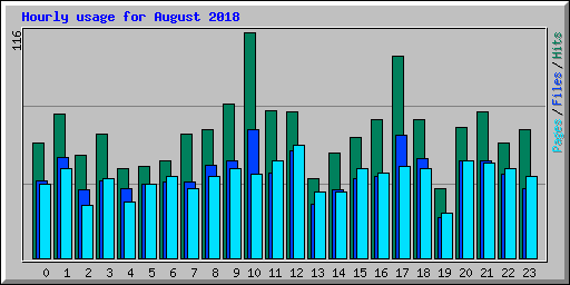 Hourly usage for August 2018