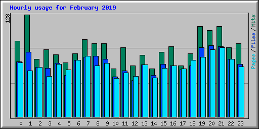 Hourly usage for February 2019
