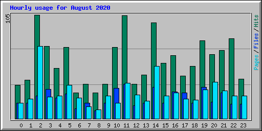 Hourly usage for August 2020