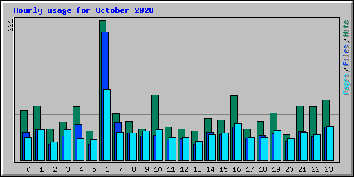Hourly usage for October 2020