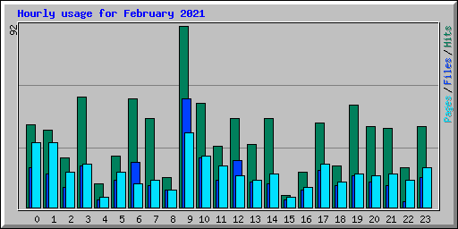 Hourly usage for February 2021