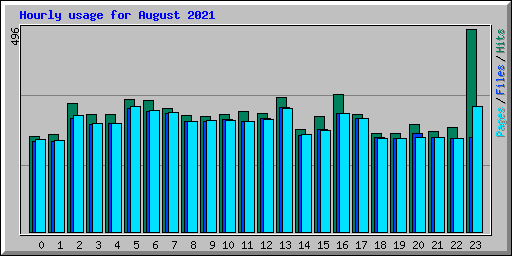 Hourly usage for August 2021